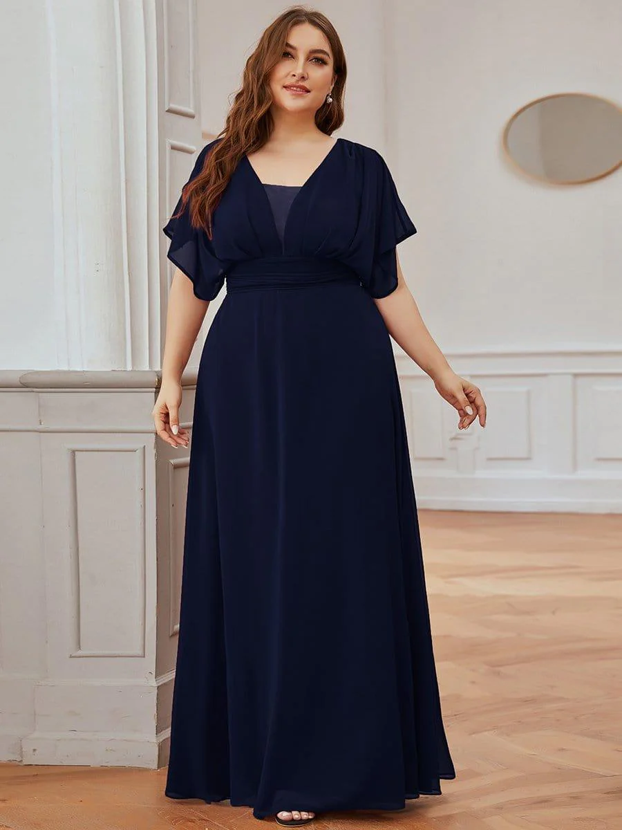 ever AMBRYN|A-Line Empire Waist Chiffon Long Evening Party Dress - Image 14