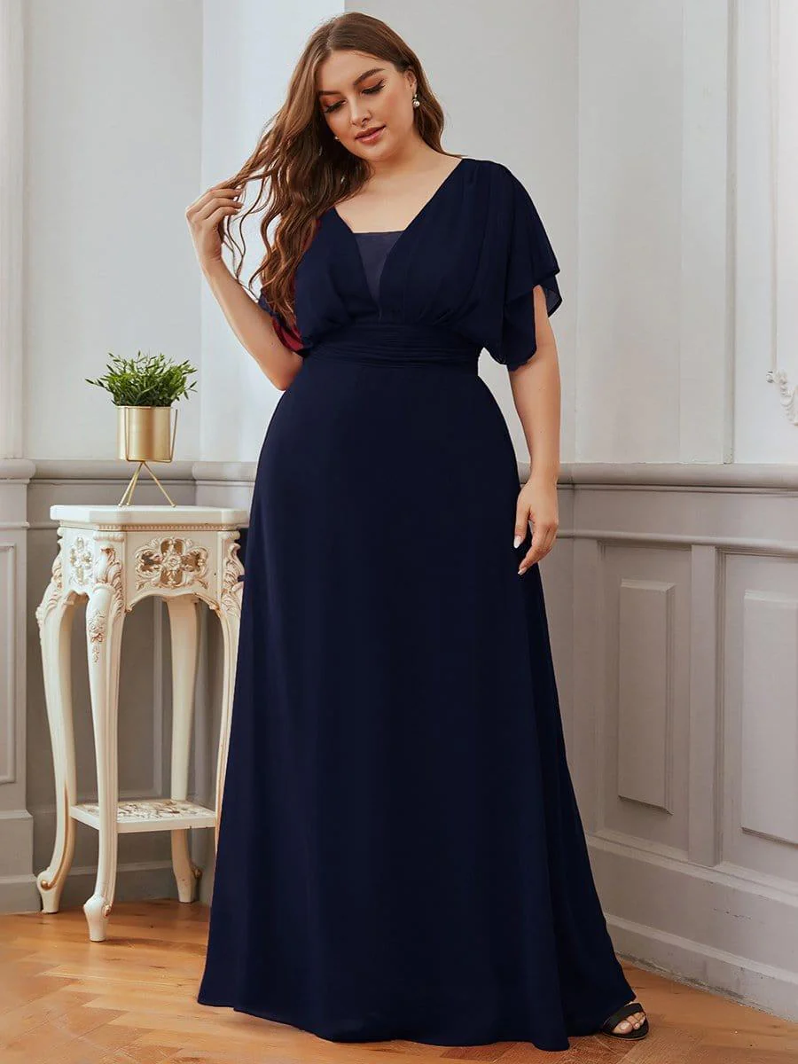 ever AMBRYN|A-Line Empire Waist Chiffon Long Evening Party Dress - Image 16