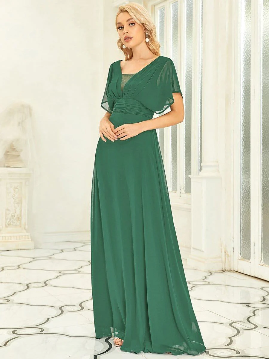 ever AMBRYN|A-Line Empire Waist Chiffon Long Evening Party Dress - Image 19
