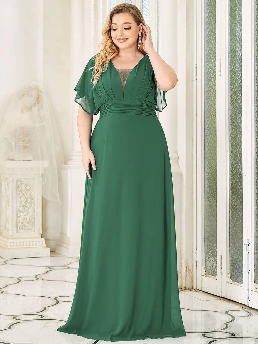 ever AMBRYN|A-Line Empire Waist Chiffon Long Evening Party Dress - Image 22