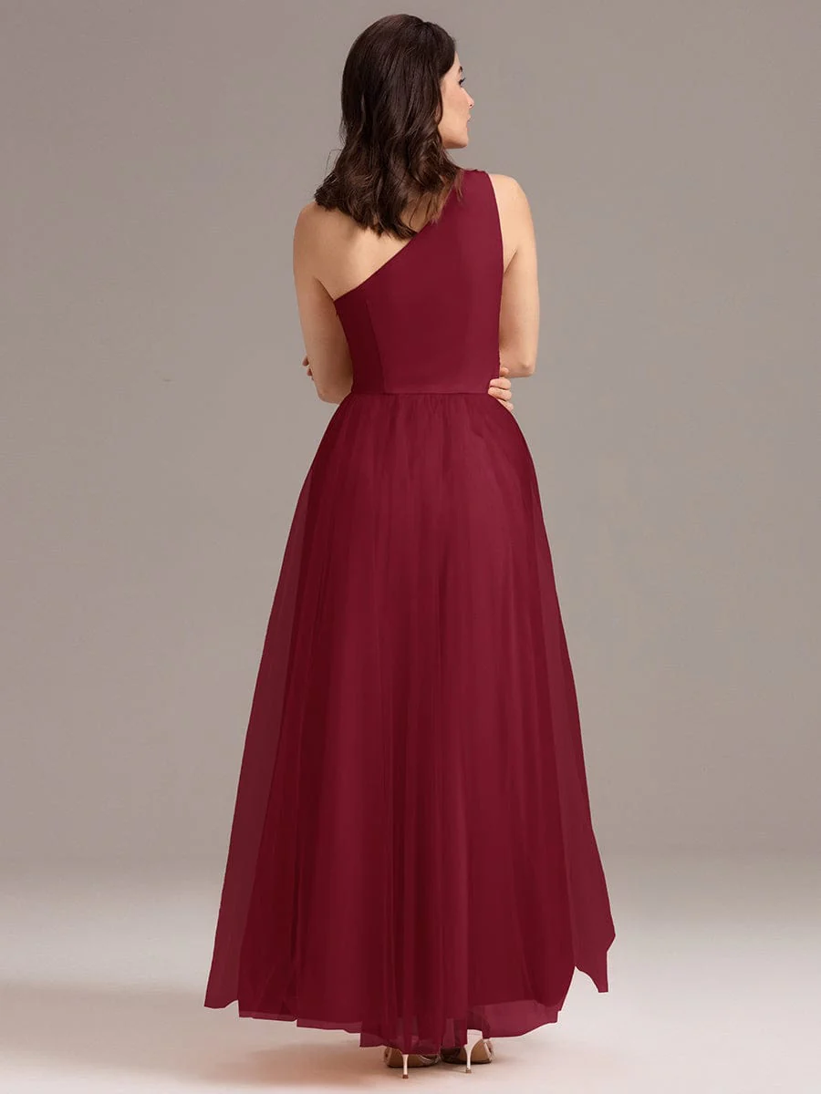 ever ARCADIA|Designer A-line One Shoulder Maxi Tulle Bridesmaid Dress - Image 19