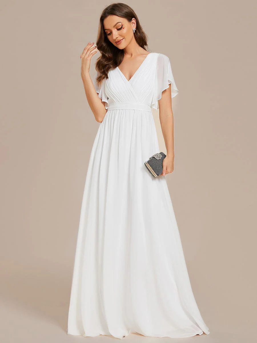 ever LEORA|A-Line Pleated Chiffon Tie-Waist Bridesmaid Dress - Image 69