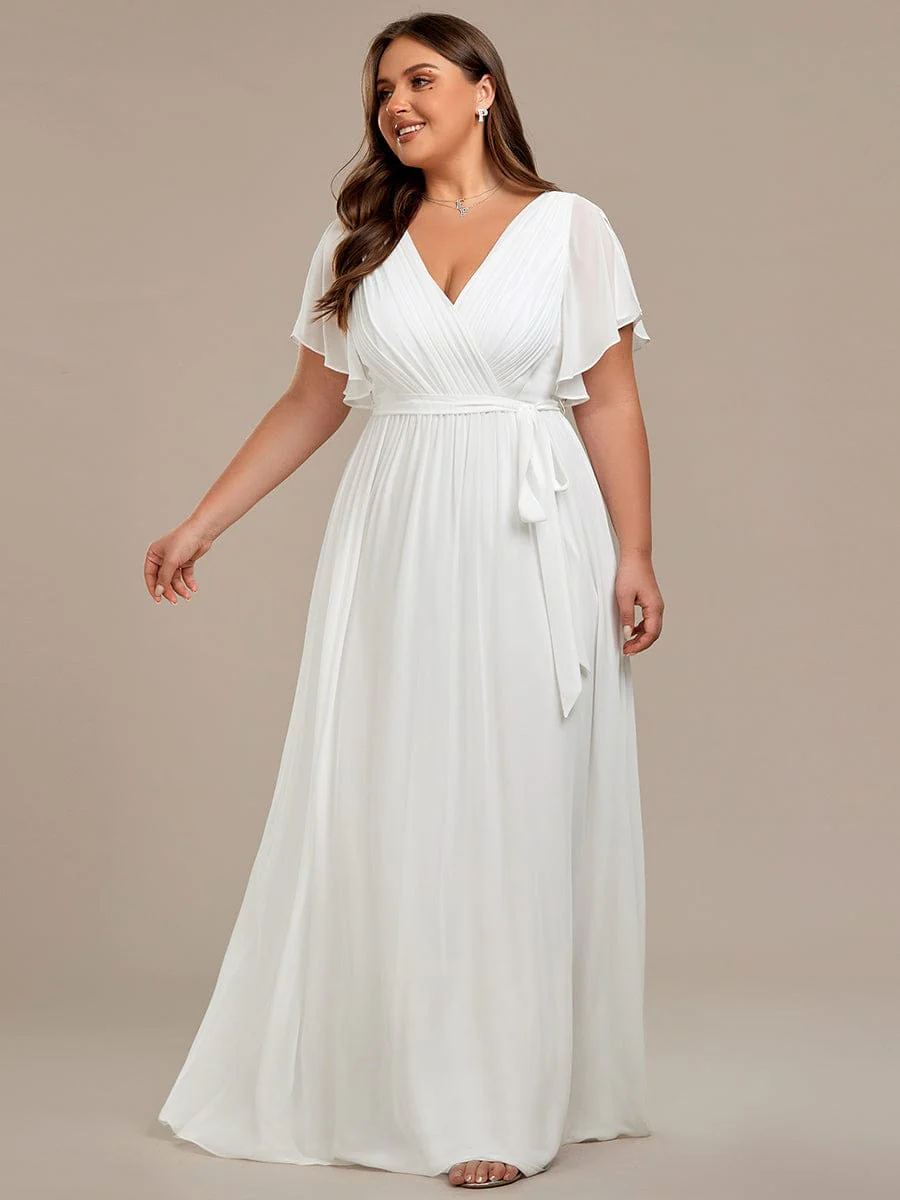 ever LEORA|A-Line Pleated Chiffon Tie-Waist Bridesmaid Dress - Image 74