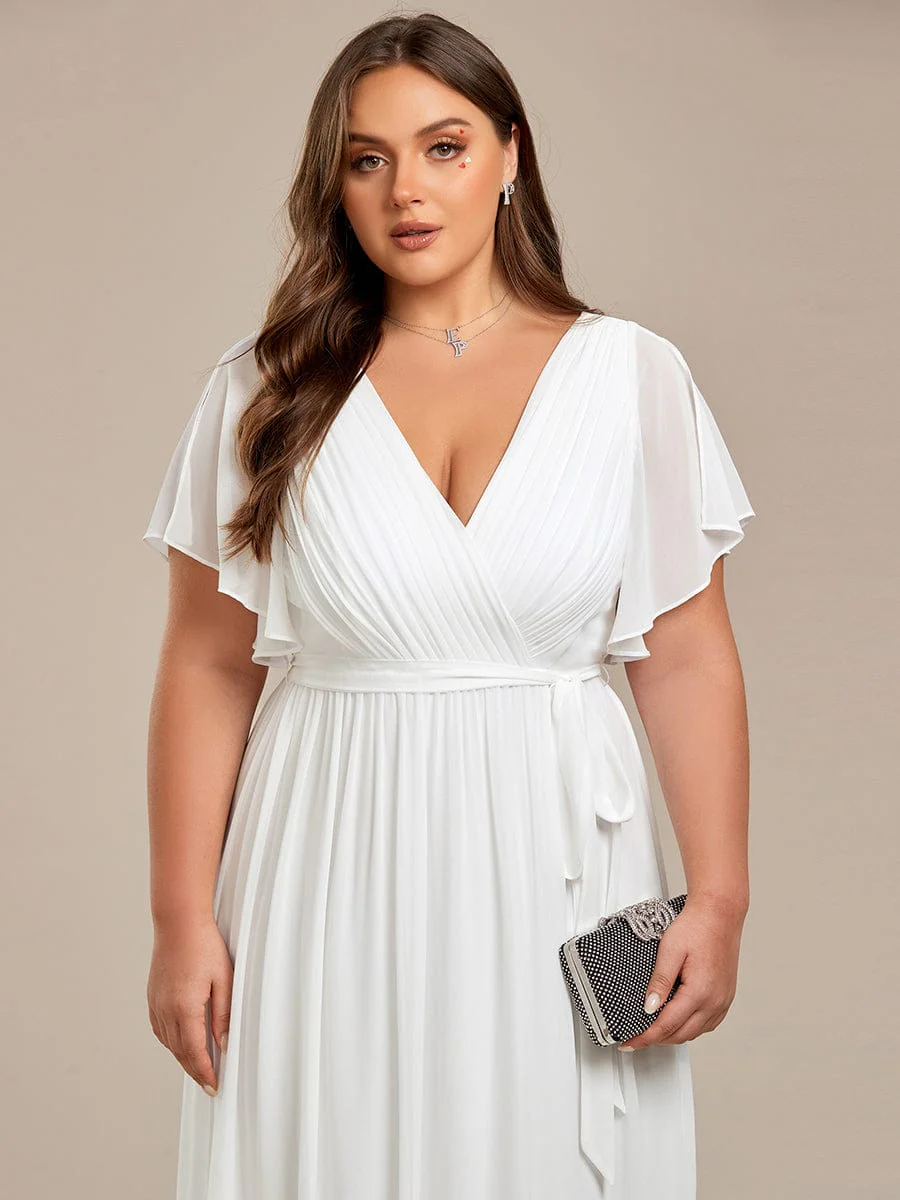 ever LEORA|A-Line Pleated Chiffon Tie-Waist Bridesmaid Dress - Image 75