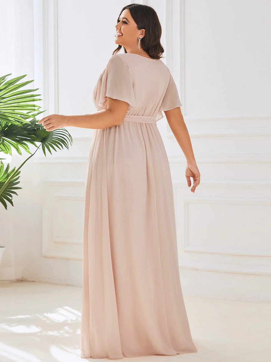 ever LEORA|A-Line Pleated Chiffon Tie-Waist Bridesmaid Dress - Image 82