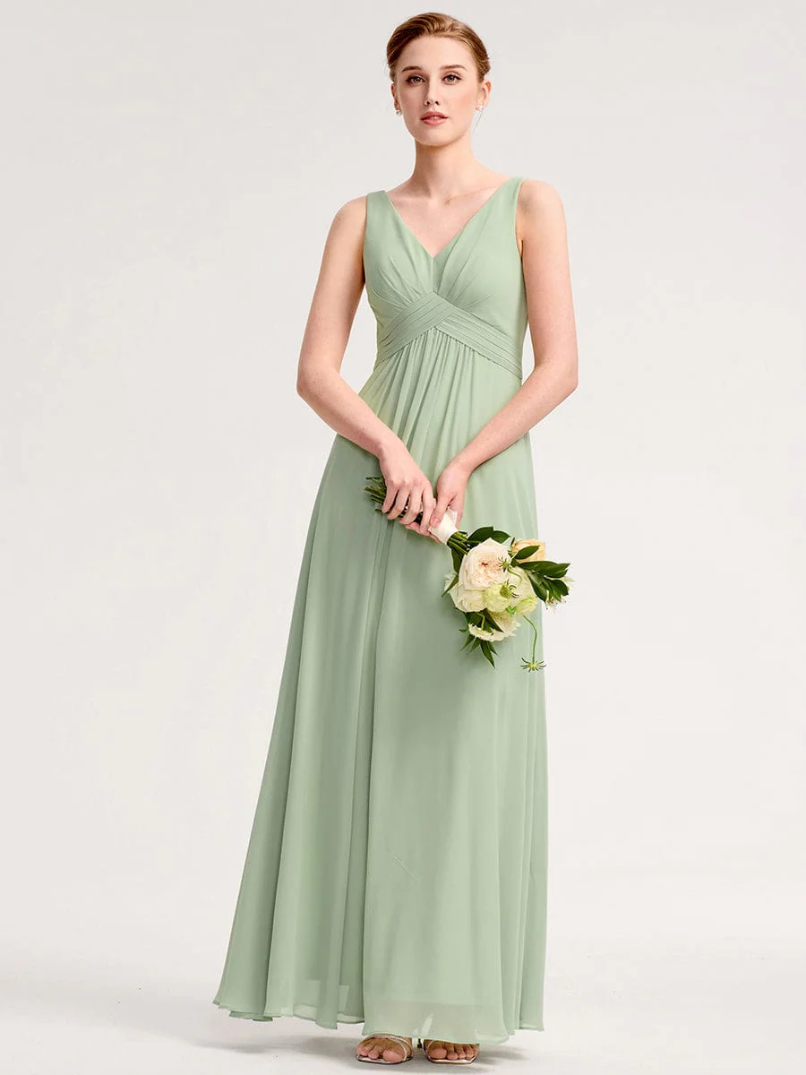 Empire Waist Cowl Back Bridesmaid Dress - Image 5