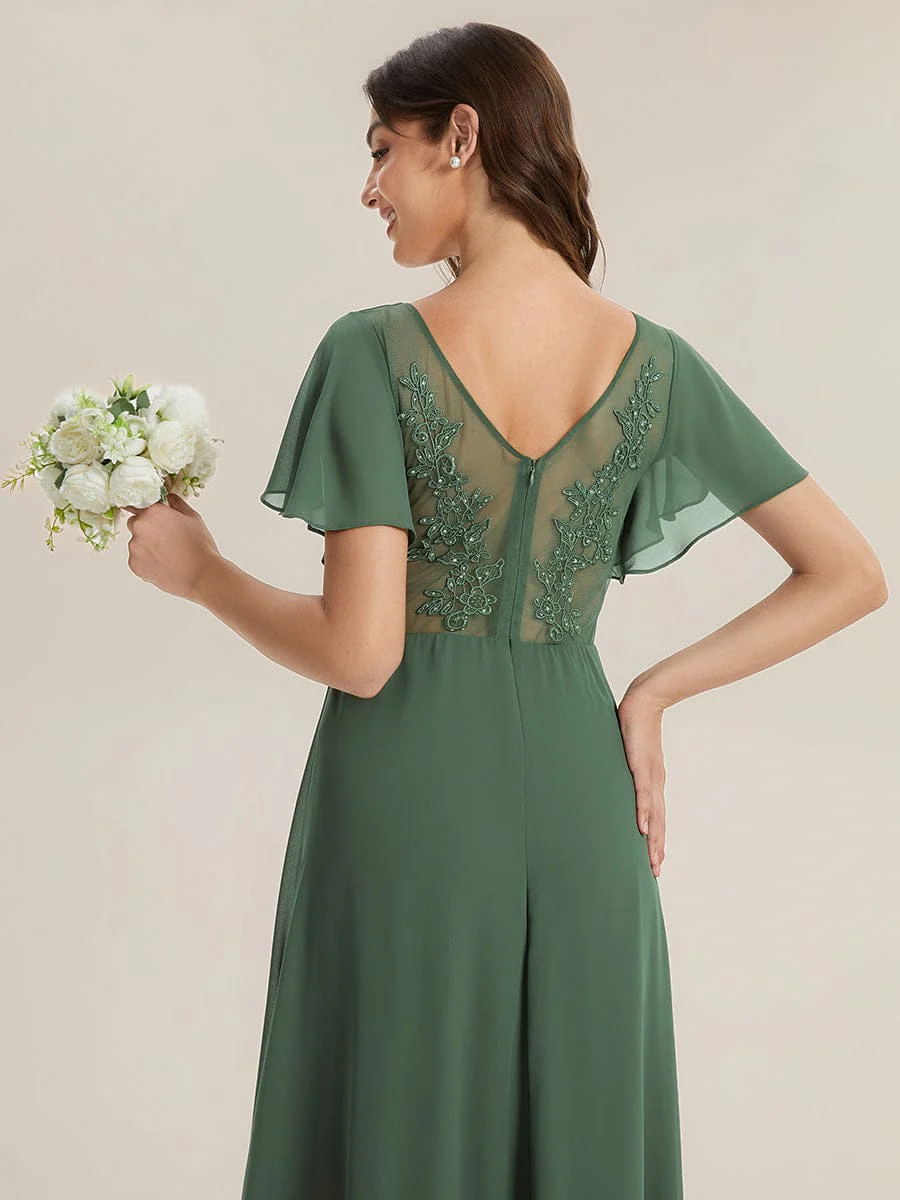 ever JESSLYN|Applique Chiffon Ruffle Sleeve Dress - Image 2