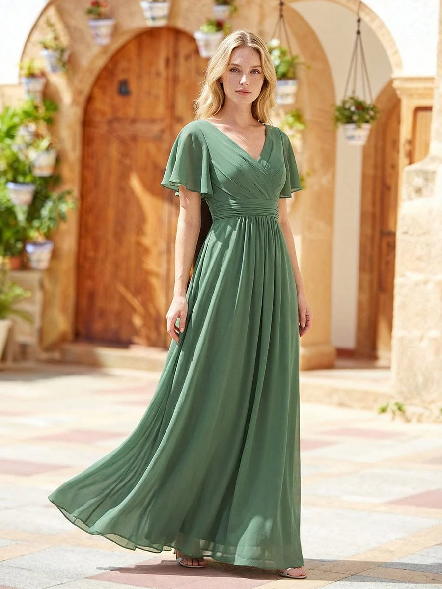 ever JESSLYN|Applique Chiffon Ruffle Sleeve Dress - Image 4