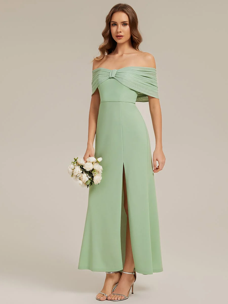 Bow Knit Drop Shoulder Sleeve Dress - Image 9
