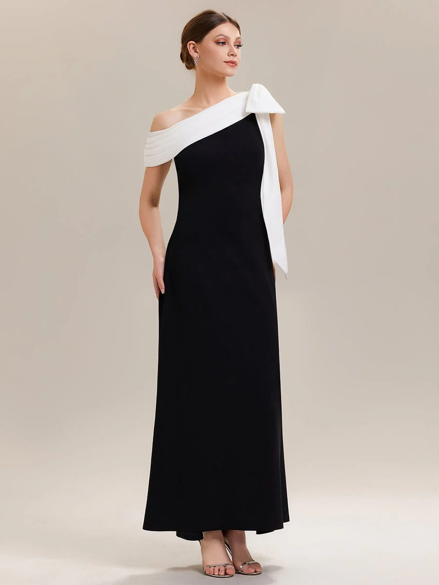 ever NOIR|Bow Knit Sleeveless Dress - Image 3