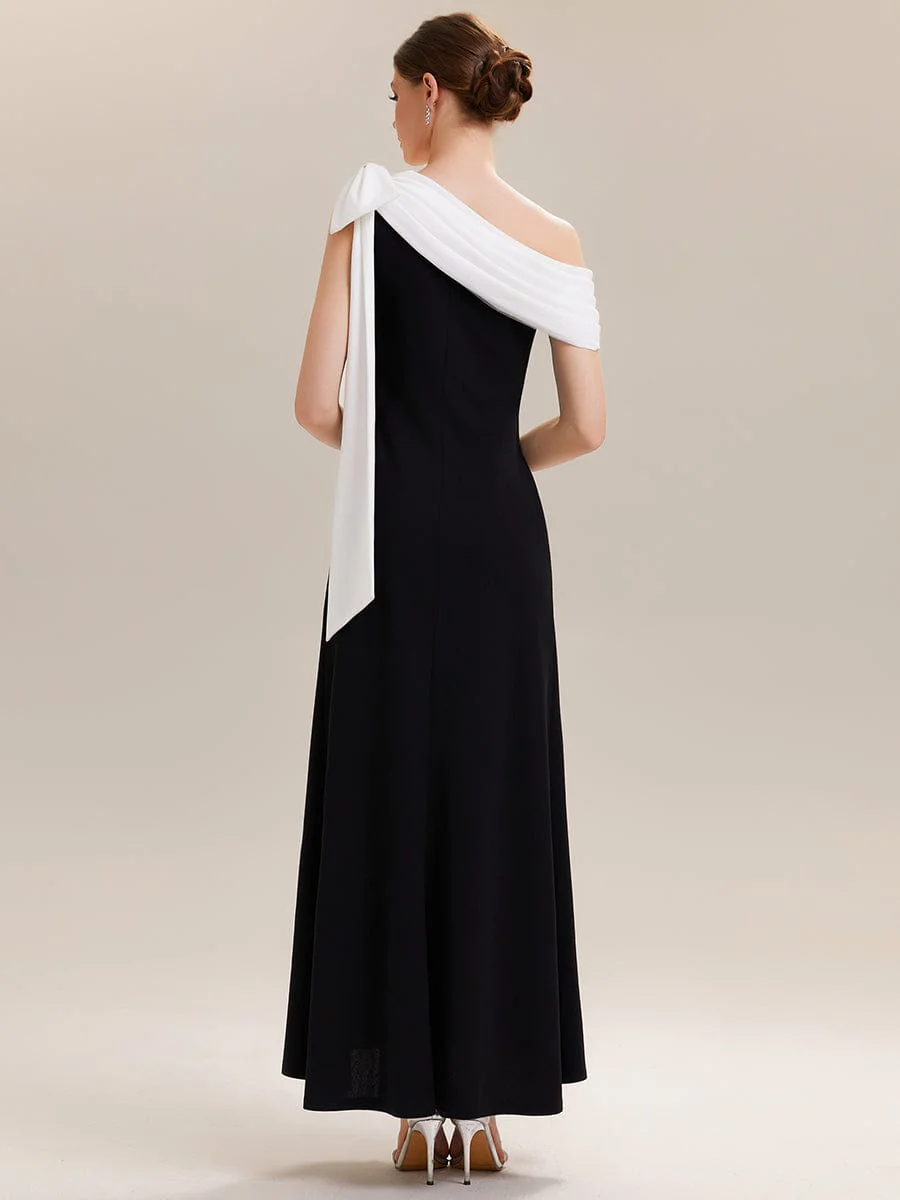ever NOIR|Bow Knit Sleeveless Dress - Image 4