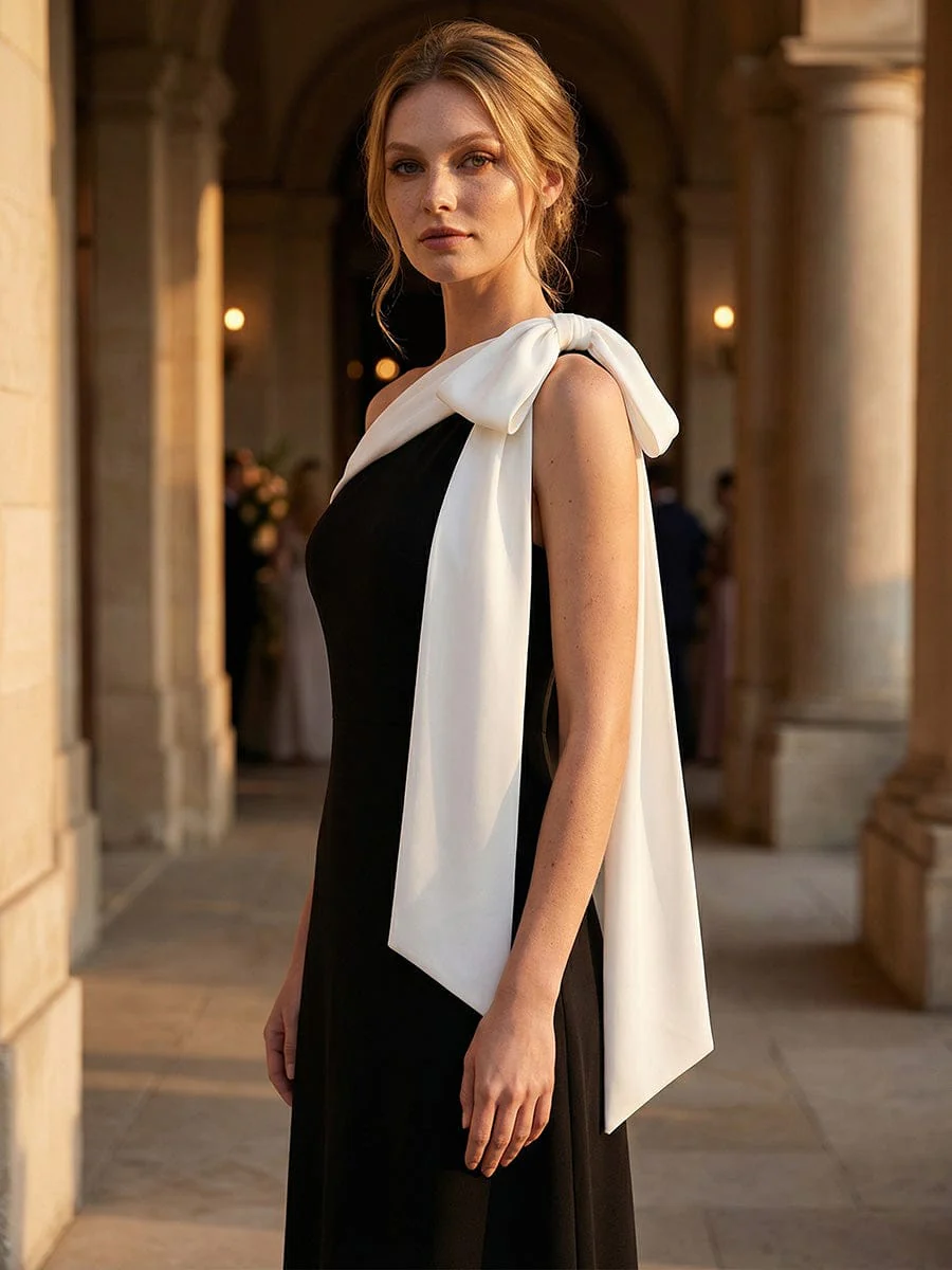 ever NOIR|Bow Knit Sleeveless Dress - Image 9