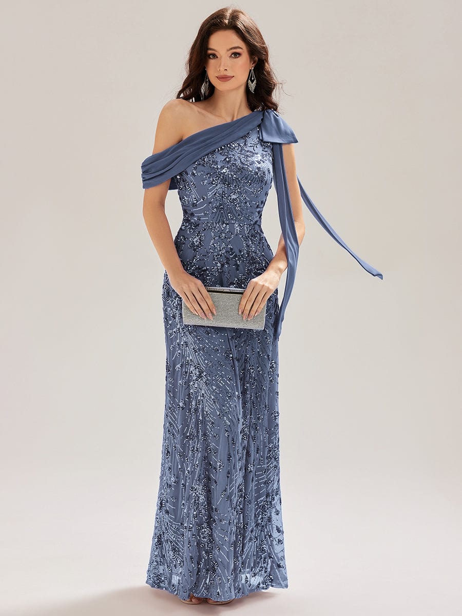 ever BELLAMY|Bow Sequin One Shoulder Evening Dress - Image 14
