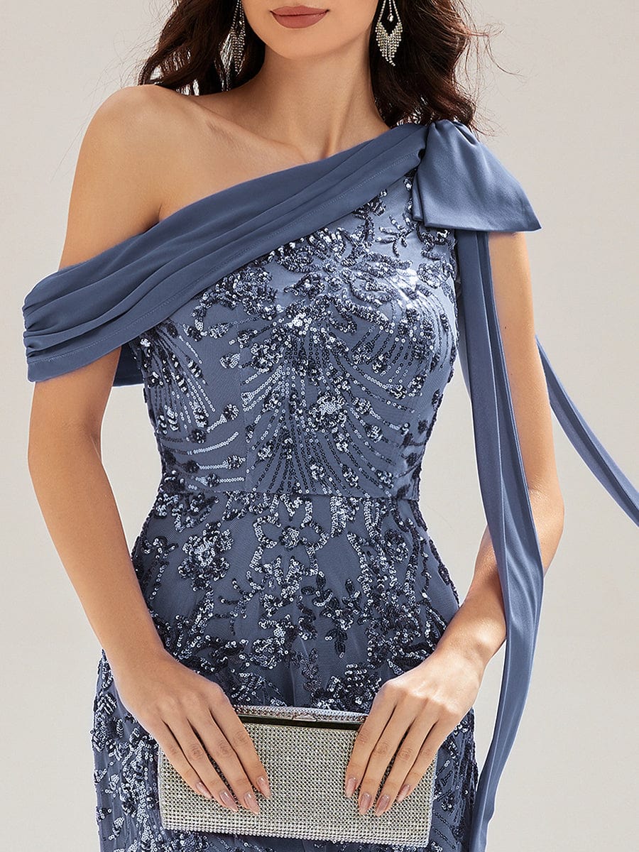 ever BELLAMY|Bow Sequin One Shoulder Evening Dress - Image 16