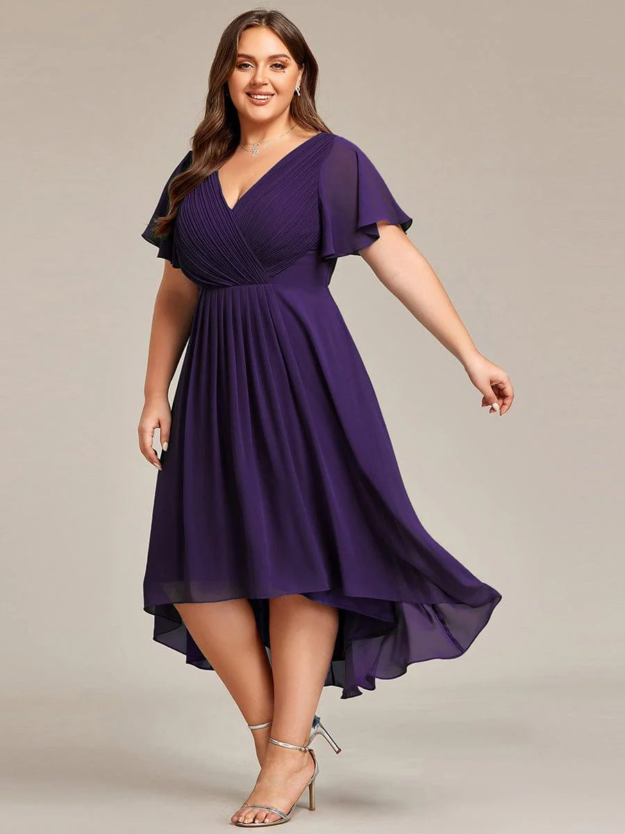 ever FAYE|Chic V Neck High-Low Evening Dress - Image 124