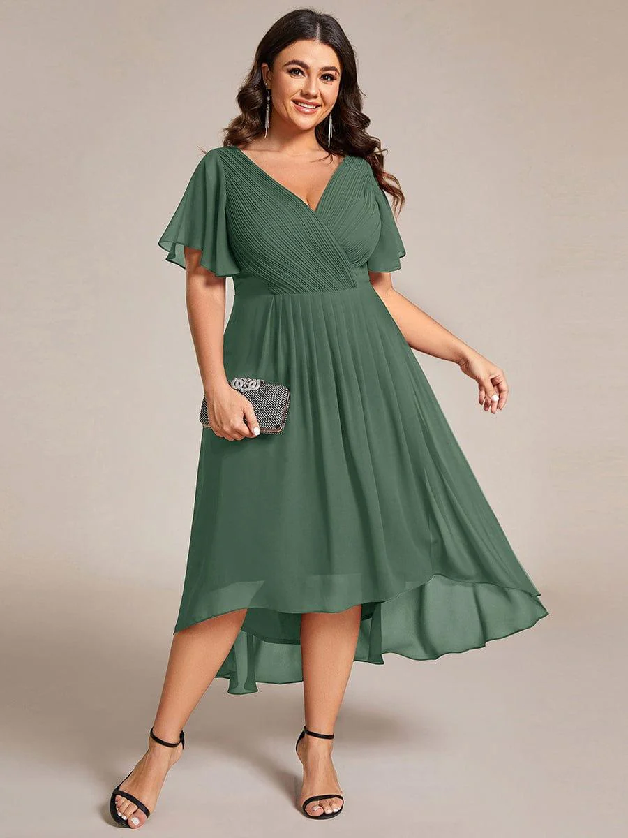 ever FAYE|Chic V Neck High-Low Evening Dress - Image 158