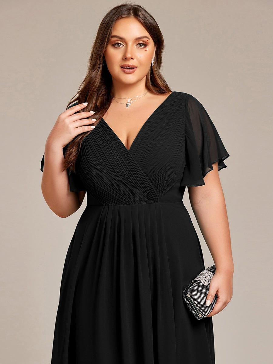 ever FAYE|Chic V Neck High-Low Wedding Dress - Image 16