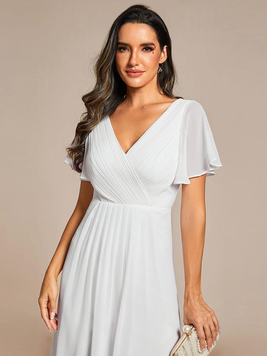 ever FAYE|Chic V Neck High-Low Wedding Dress - Image 3