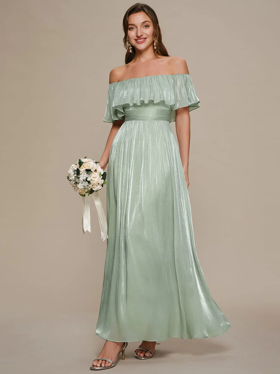 Sea-island Filament Fabircs Drop Shoulder Sleeve A-Line Dress - Image 4