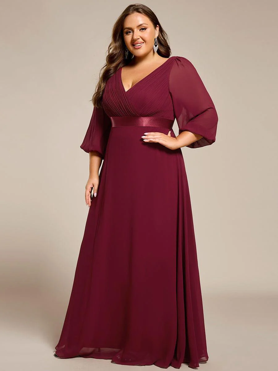 ever OLIVIA|Chiffon Long Sleeve Empire Waist Maxi Bridesmaid Dress with Pleated Detailing - Image 28