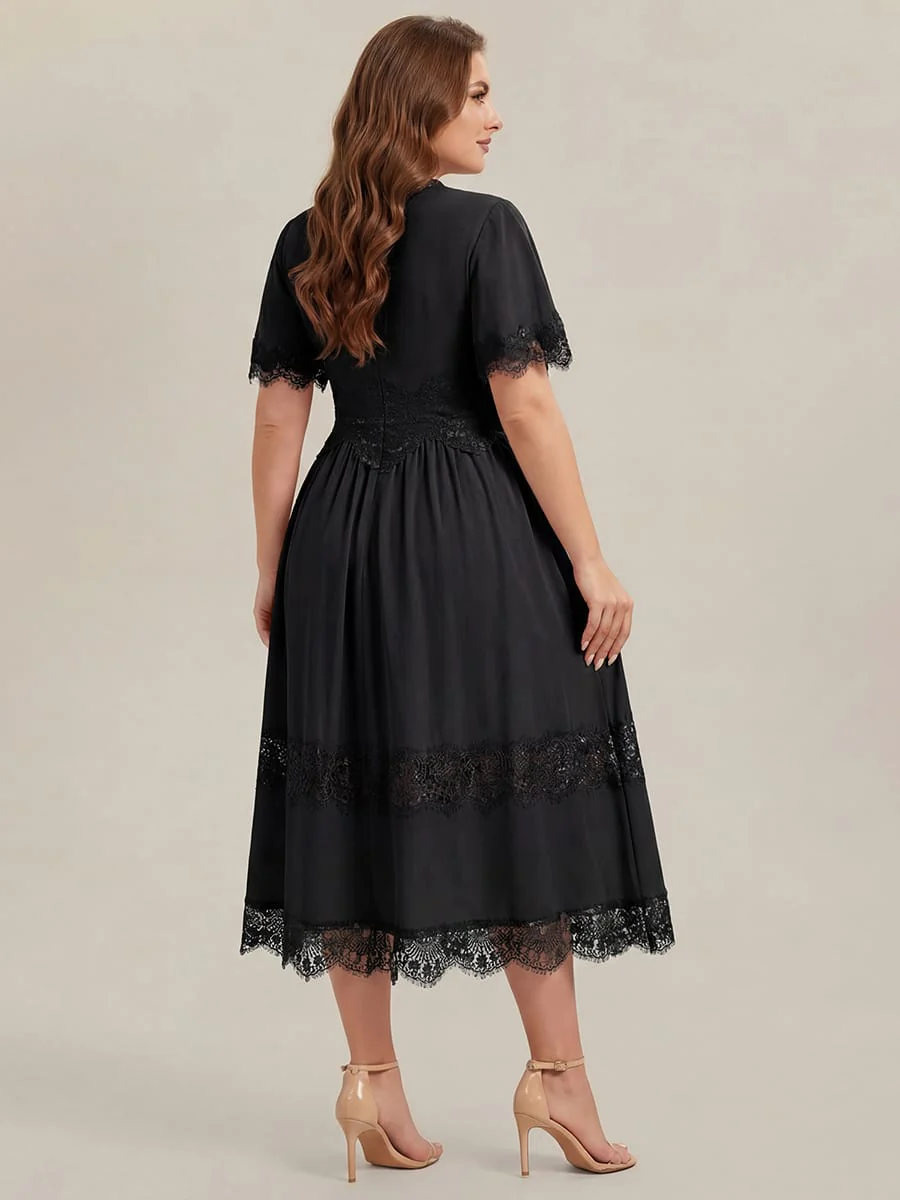 Cut-Out Detail Chiffon Ruffle Sleeve Dress - Image 17