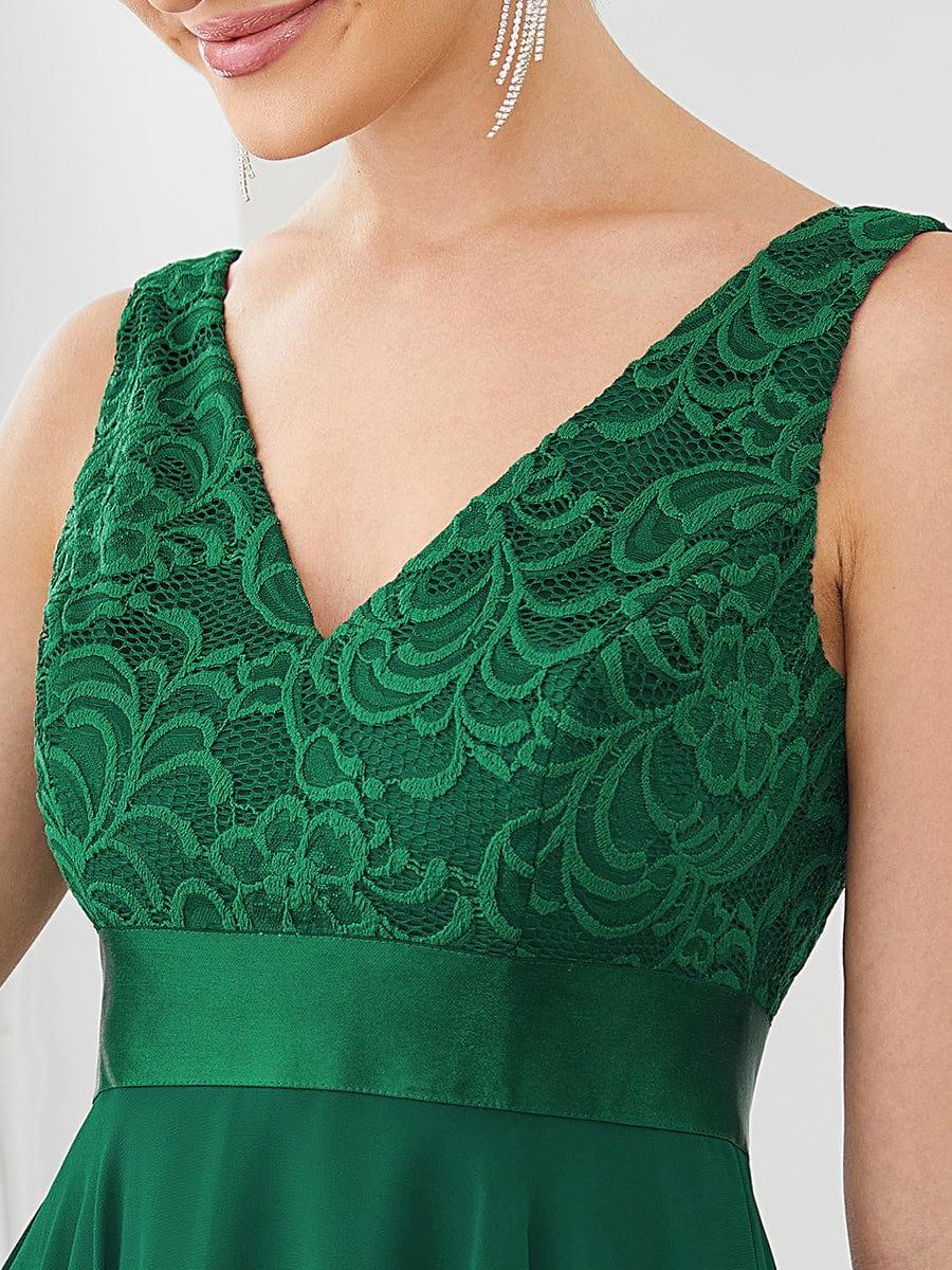 ever COSTA|Double V-Neck Empire Waist Midi Asymmetrical Hem Lace Dresses - Image 25