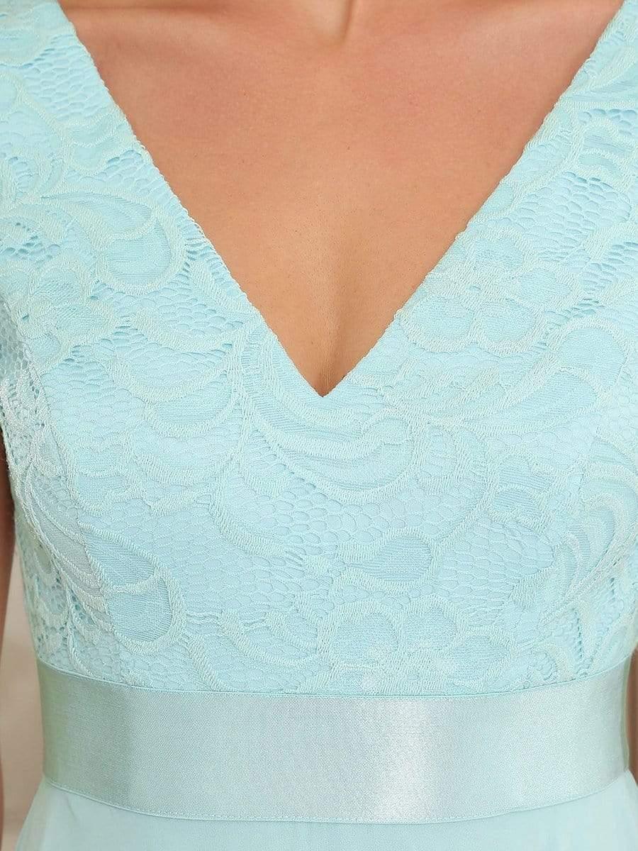ever COSTA|Double V-Neck Empire Waist Midi Asymmetrical Hem Lace Dresses - Image 33