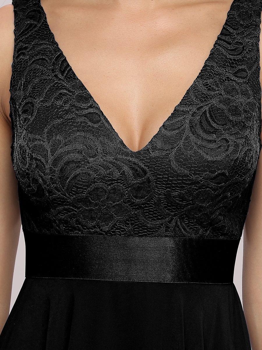 ever COSTA|Double V-Neck Empire Waist Midi Asymmetrical Hem Lace Dresses - Image 44