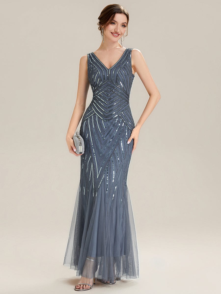 ever GLAMOUR|Deep V-Neck Sequin Sleeveless Dress - Image 13