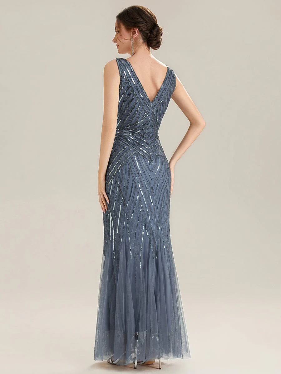 ever GLAMOUR|Deep V-Neck Sequin Sleeveless Dress - Image 14