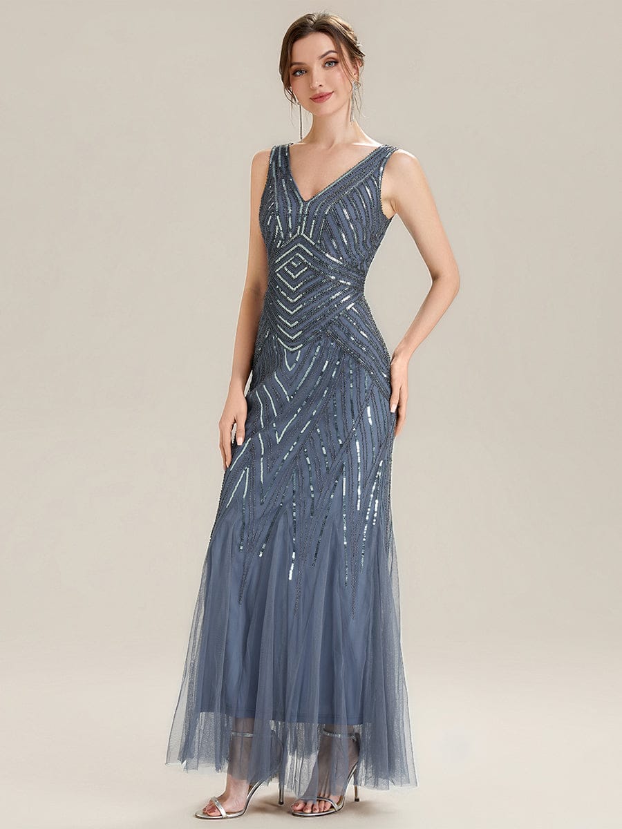 ever GLAMOUR|Deep V-Neck Sequin Sleeveless Dress - Image 18