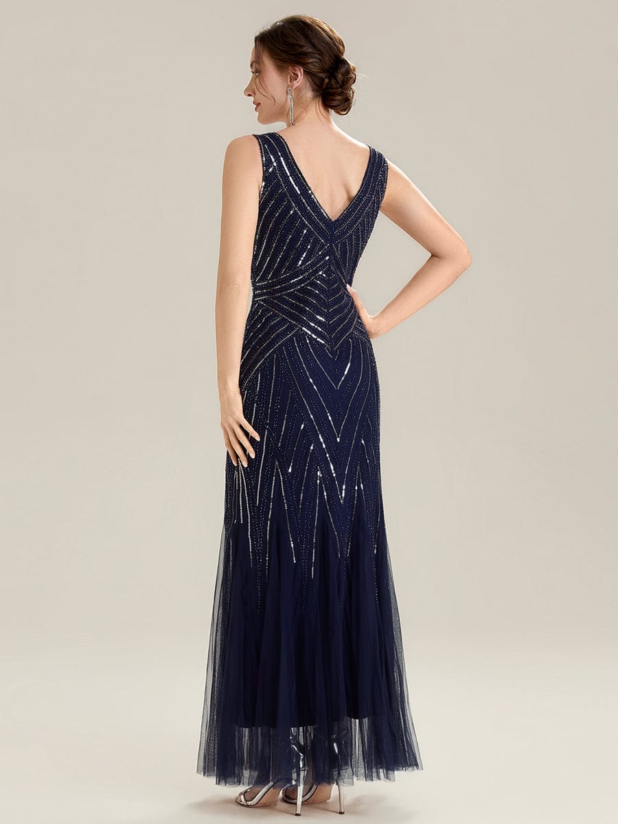 ever GLAMOUR|Deep V-Neck Sequin Sleeveless Dress - Image 38