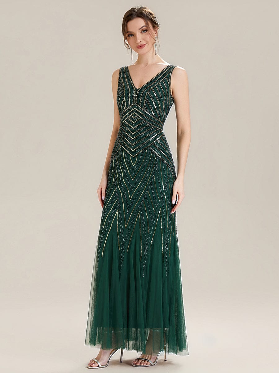 ever GLAMOUR|Deep V-Neck Sequin Sleeveless Dress - Image 6