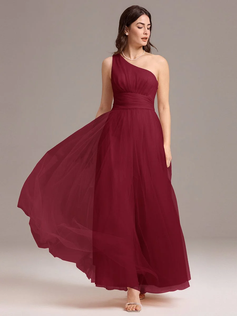 ever ARCADIA|Designer A-line One Shoulder Maxi Tulle Evening Dress - Image 22