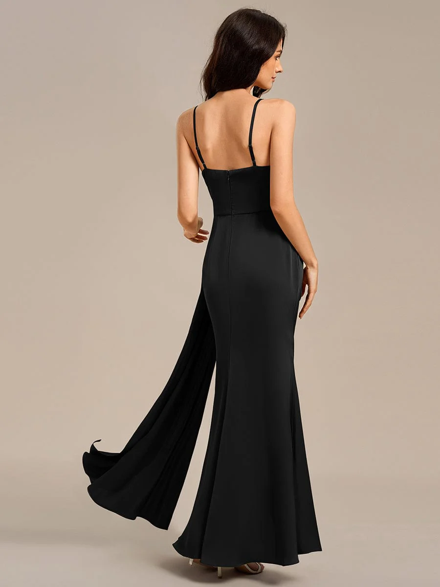 ever LIORA|Designer Spaghetti Straps Side Slit Mermaid Satin Evening Dress - Image 19