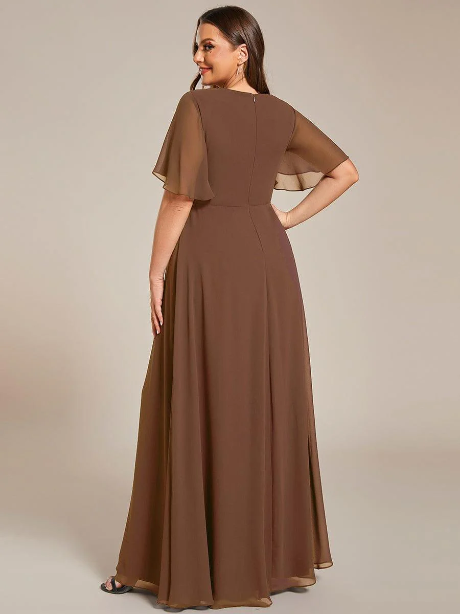 ever IVYROSE | Chiffon Applique Mother of the Bride Dress with Flutter Sleeves - Image 105