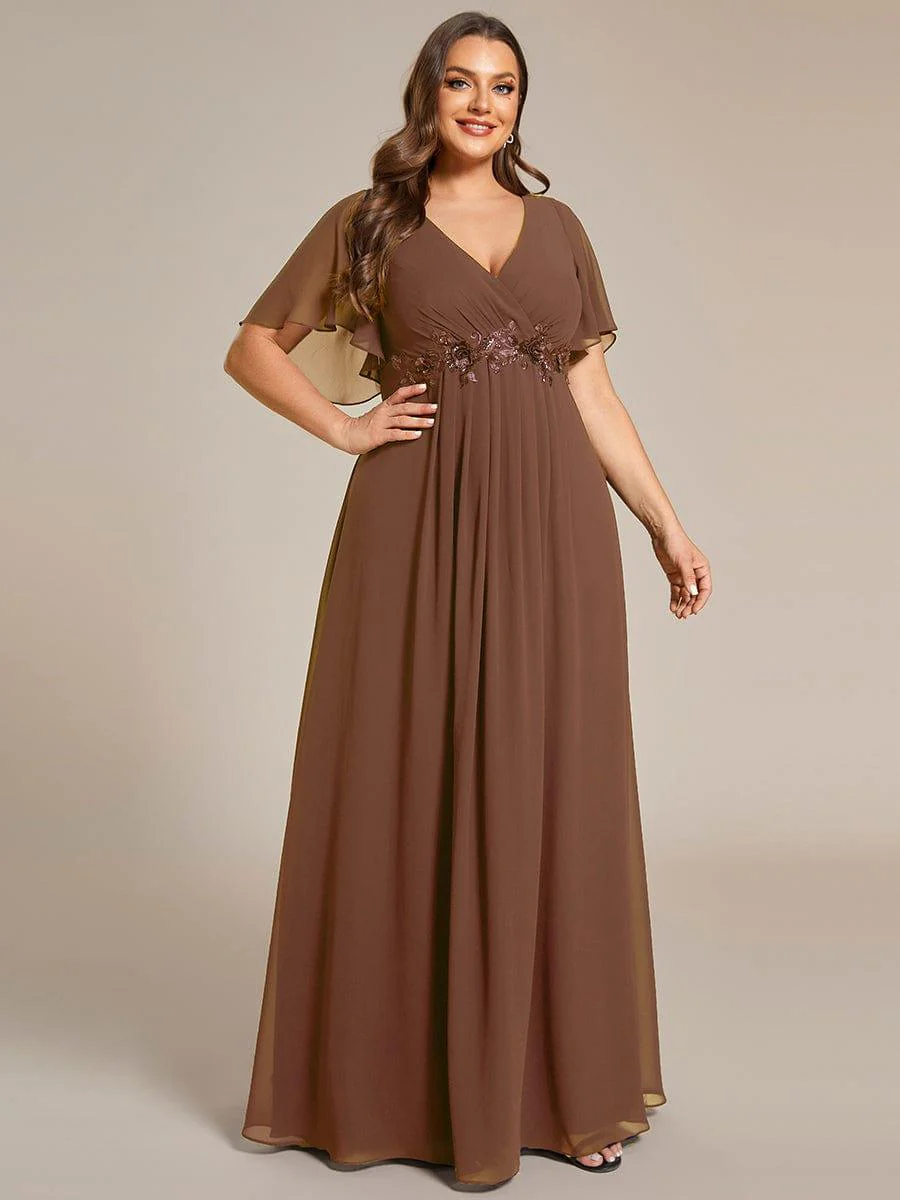 ever IVYROSE | Chiffon Applique Mother of the Bride Dress with Flutter Sleeves - Image 108