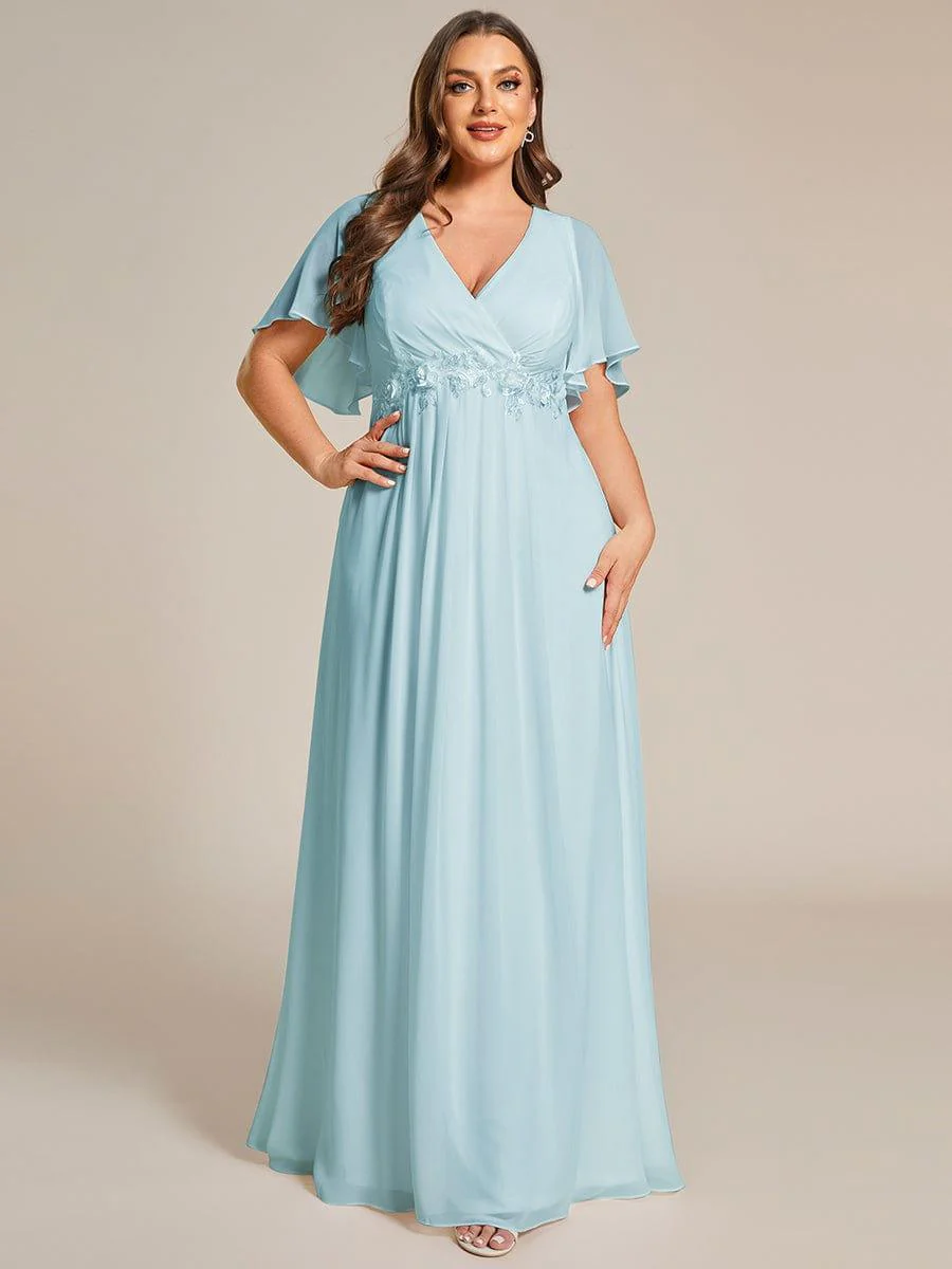 ever IVYROSE | Chiffon Applique Mother of the Bride Dress with Flutter Sleeves - Image 113