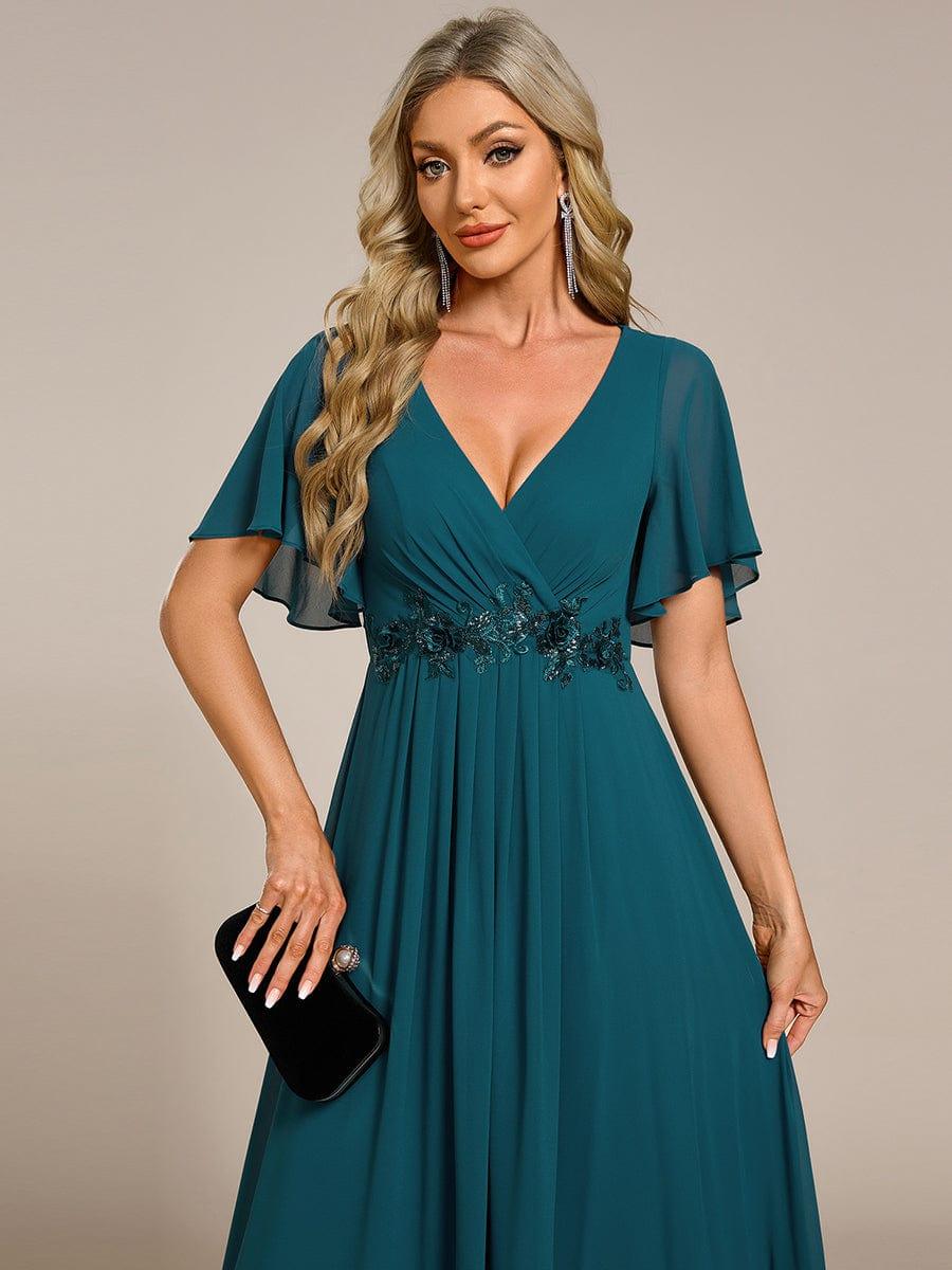 ever IVYROSE | Chiffon Applique Mother of the Bride Dress with Flutter Sleeves - Image 116