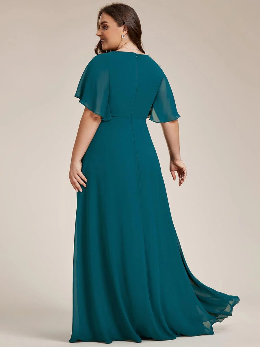 ever IVYROSE | Chiffon Applique Mother of the Bride Dress with Flutter Sleeves - Image 120