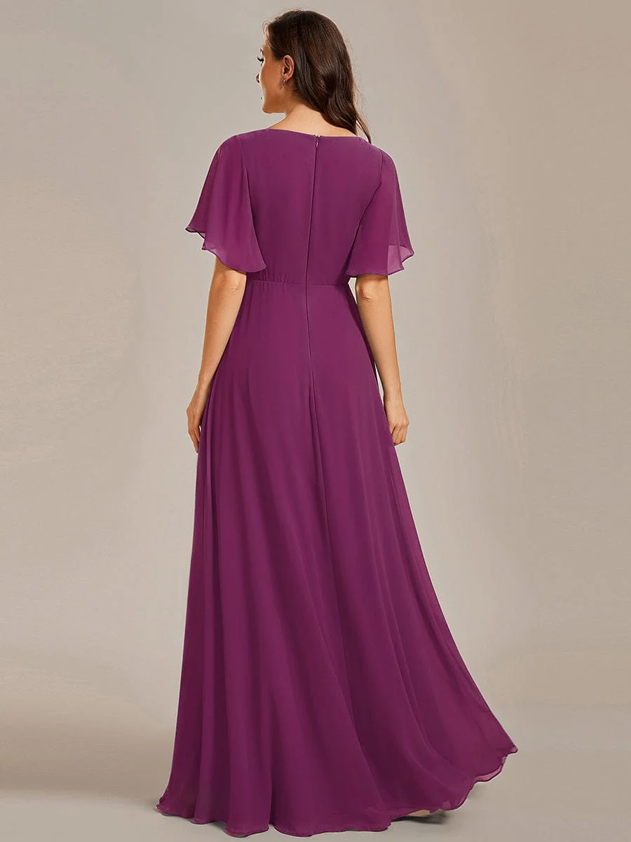 ever IVYROSE | Chiffon Applique Mother of the Bride Dress with Flutter Sleeves - Image 125