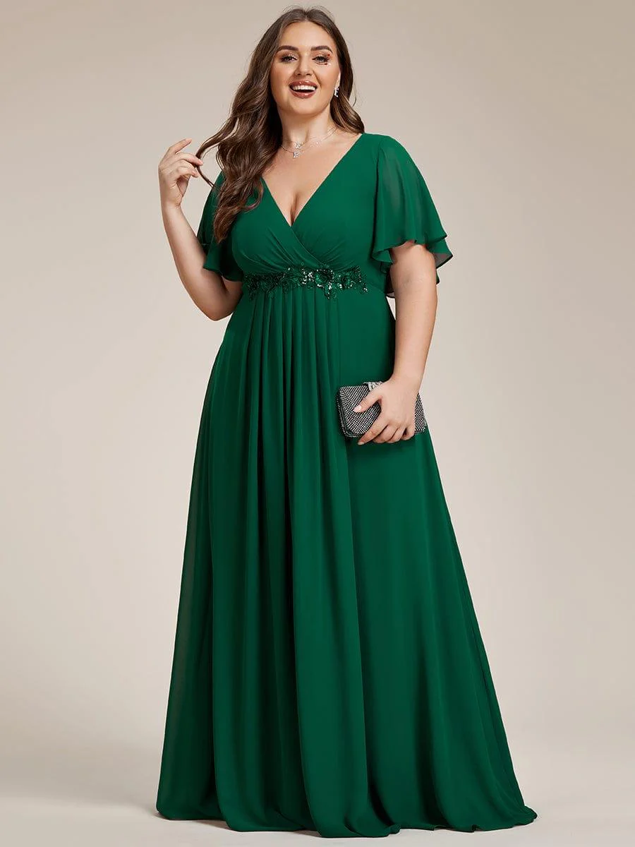 ever IVYROSE | Chiffon Applique Mother of the Bride Dress with Flutter Sleeves - Image 13