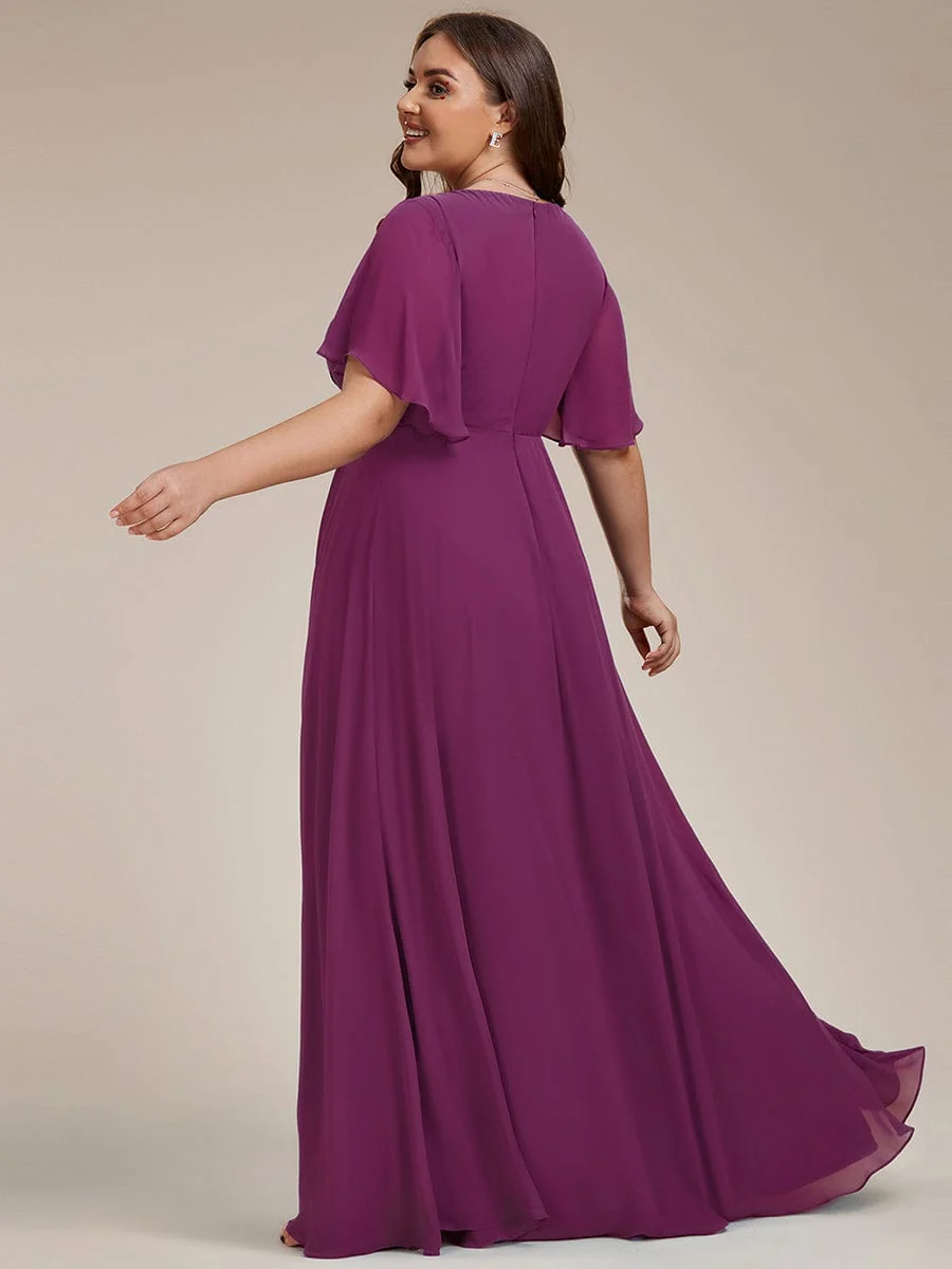 ever IVYROSE | Chiffon Applique Mother of the Bride Dress with Flutter Sleeves - Image 130