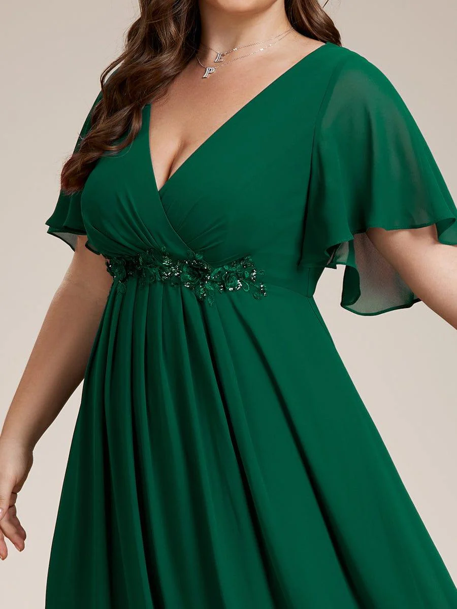 ever IVYROSE | Chiffon Applique Mother of the Bride Dress with Flutter Sleeves - Image 15