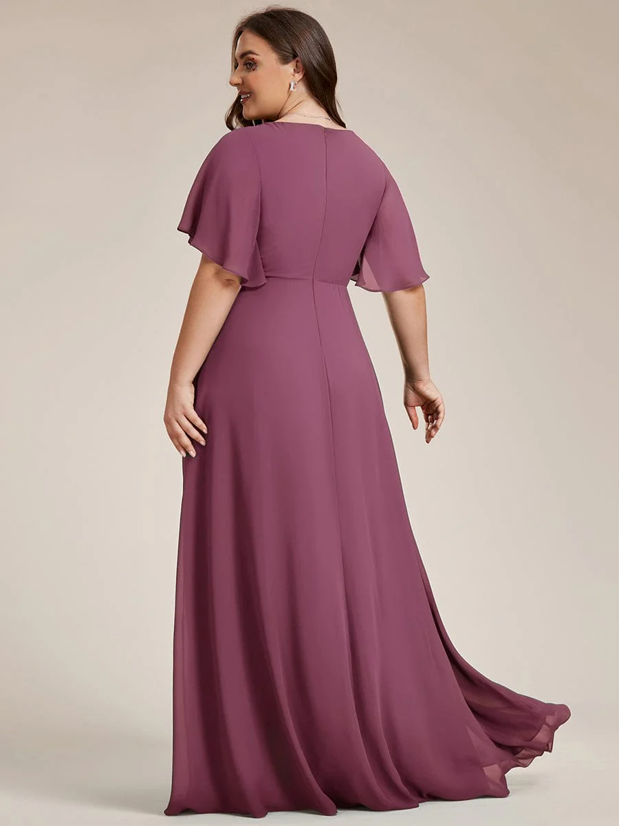 ever IVYROSE | Chiffon Applique Mother of the Bride Dress with Flutter Sleeves - Image 150
