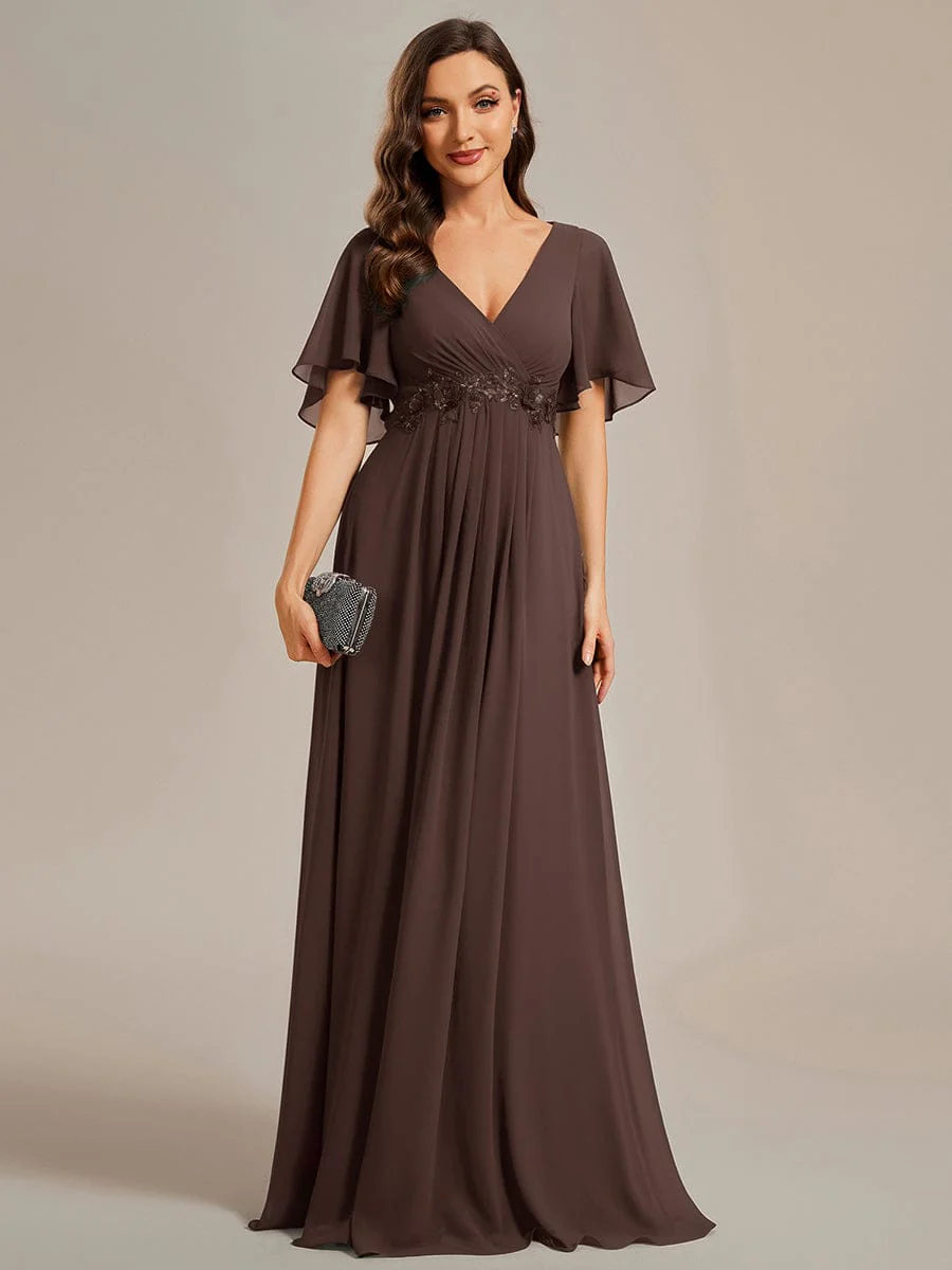 ever IVYROSE | Chiffon Applique Mother of the Bride Dress with Flutter Sleeves - Image 154