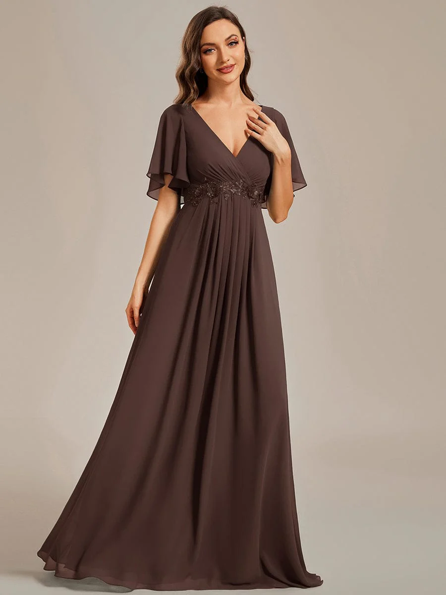 ever IVYROSE | Chiffon Applique Mother of the Bride Dress with Flutter Sleeves - Image 158