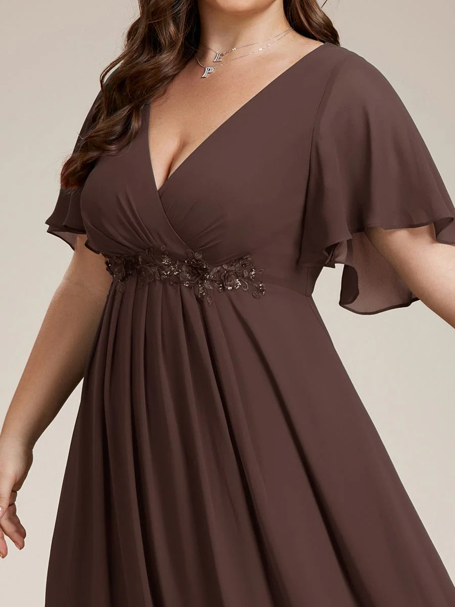 ever IVYROSE | Chiffon Applique Mother of the Bride Dress with Flutter Sleeves - Image 161