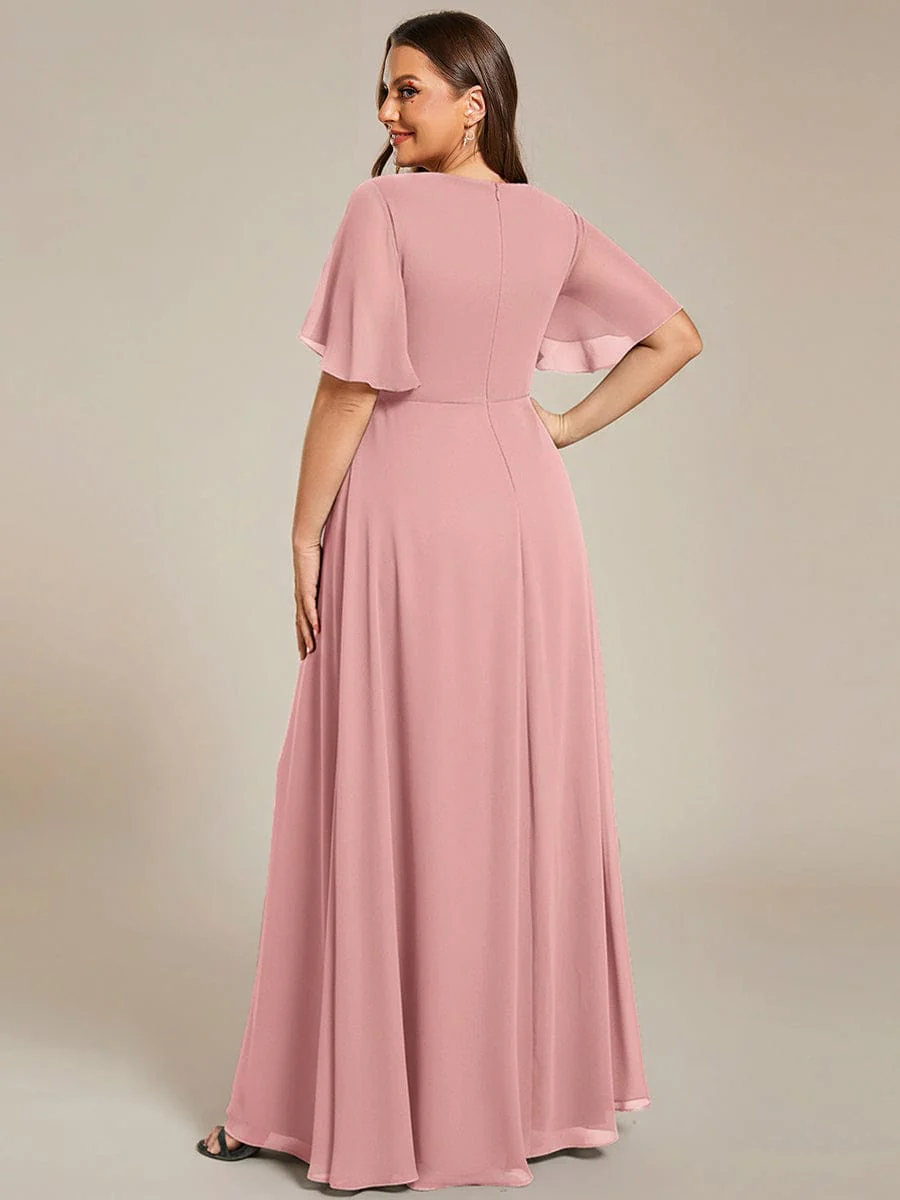 ever IVYROSE | Chiffon Applique Mother of the Bride Dress with Flutter Sleeves - Image 170