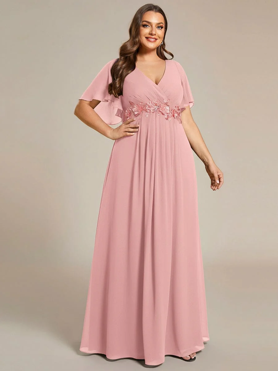 ever IVYROSE | Chiffon Applique Mother of the Bride Dress with Flutter Sleeves - Image 172